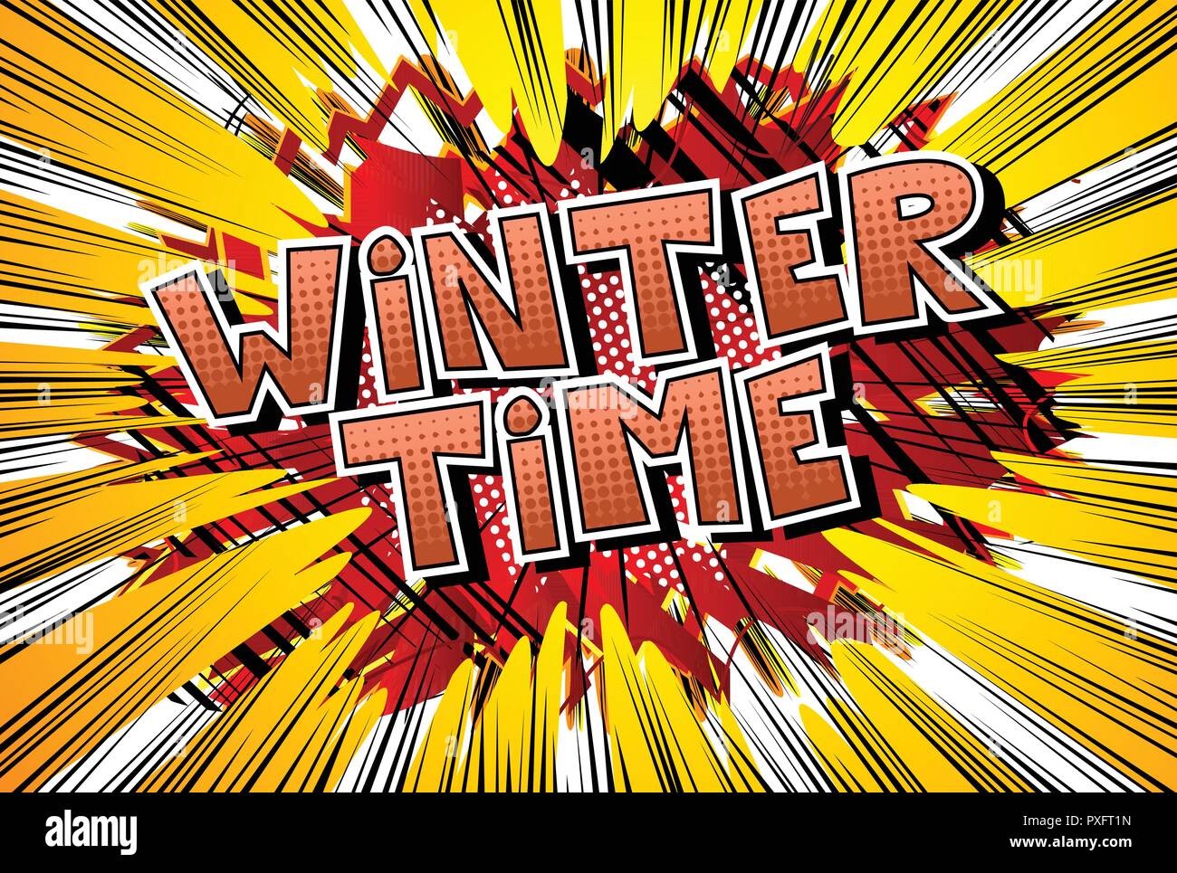 Winter Time - Vector illustrated comic book style phrase Stock Vector ...