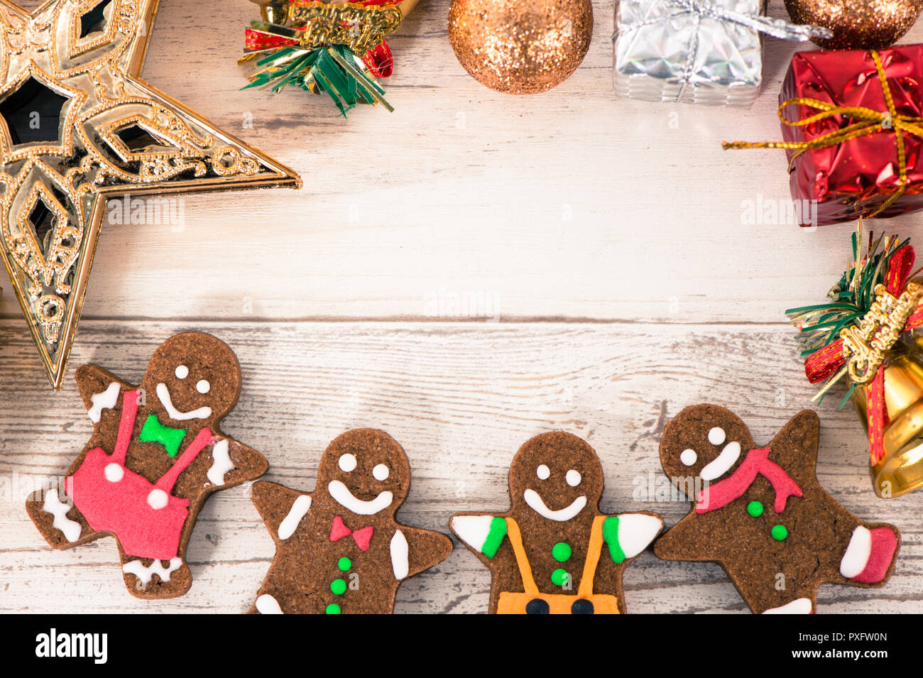 Beautiful Christmas Composition And Decoration With Baked
