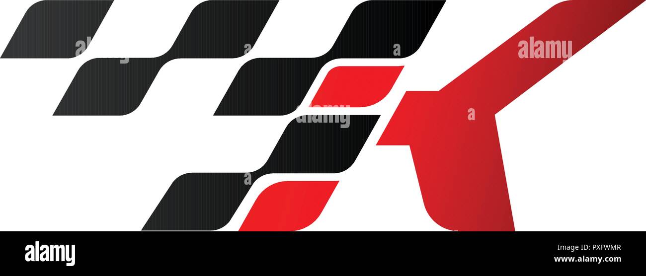 Letter K with racing flag logo Stock Vector Image & Art - Alamy