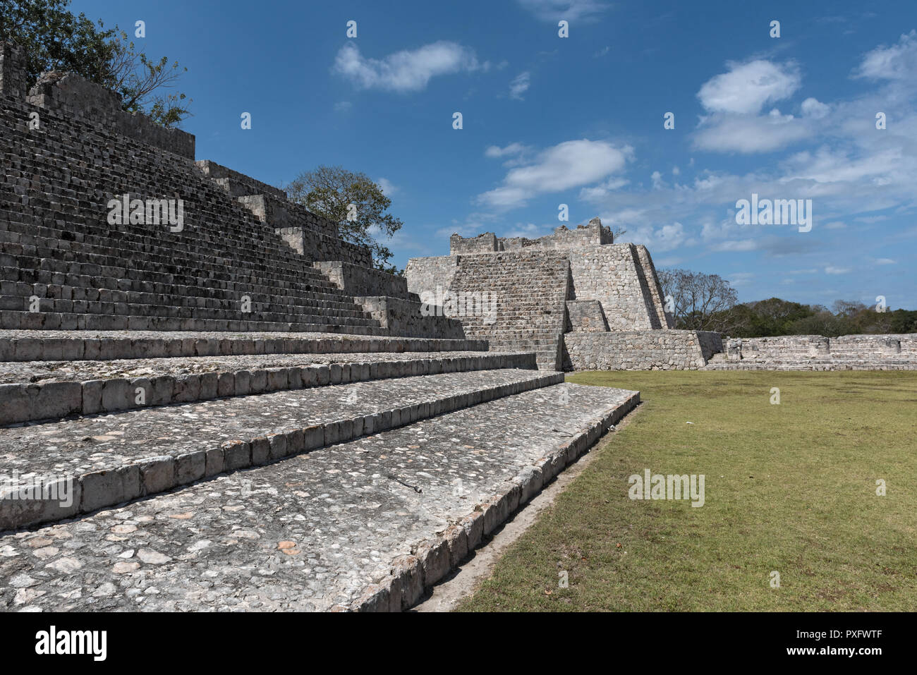 Ruins of the ancient Mayan city of Edzna near campeche, mexico Stock Photo
