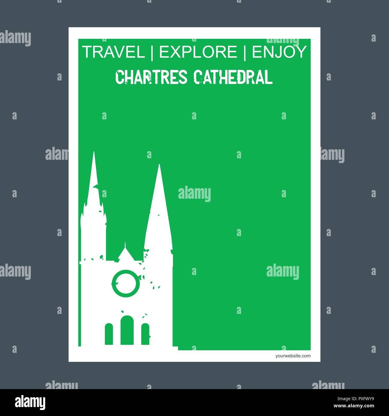 Chartres Cathedral Chartres, France monument landmark brochure Flat