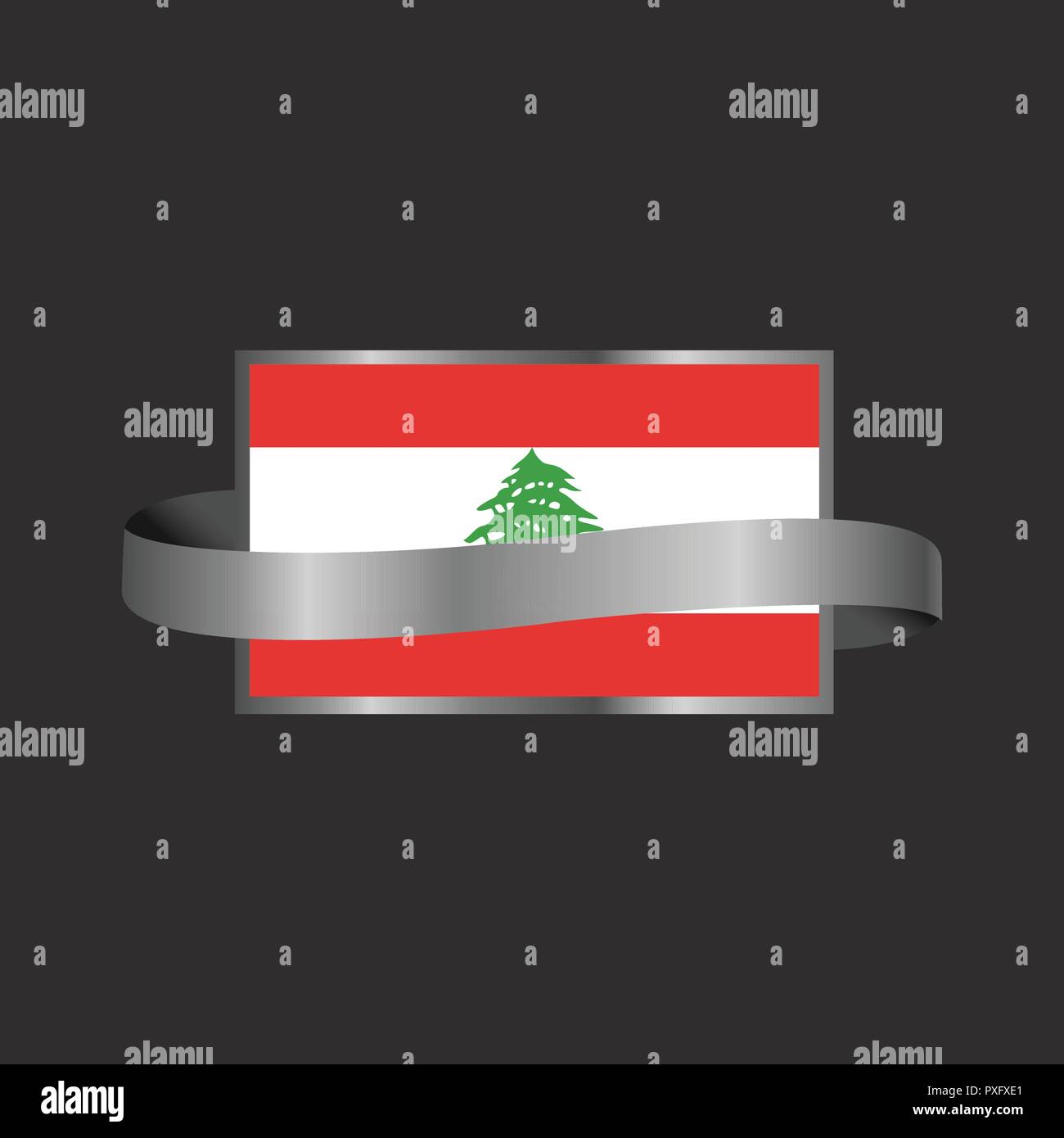 Lebanon flag Ribbon banner design Stock Vector