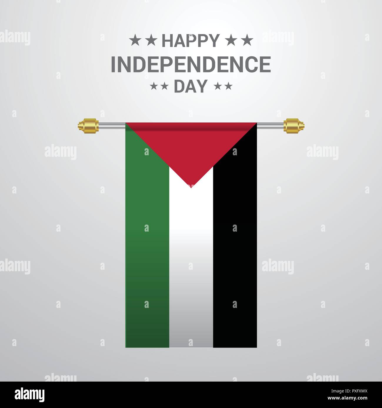Palestine Independence day hanging flag background Stock Vector Image