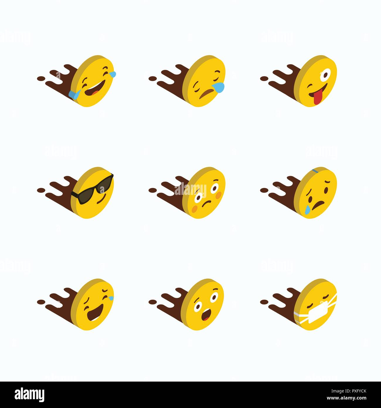 Set of Yellow emojis design vector Stock Vector Image & Art Alamy