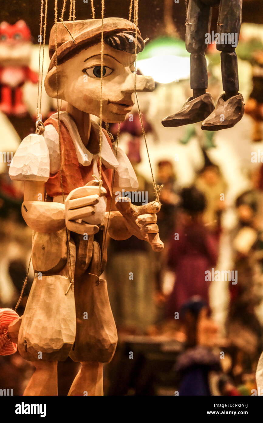 Prague Marionettes shop near Charles Bridge, Czech Republic Stock Photo