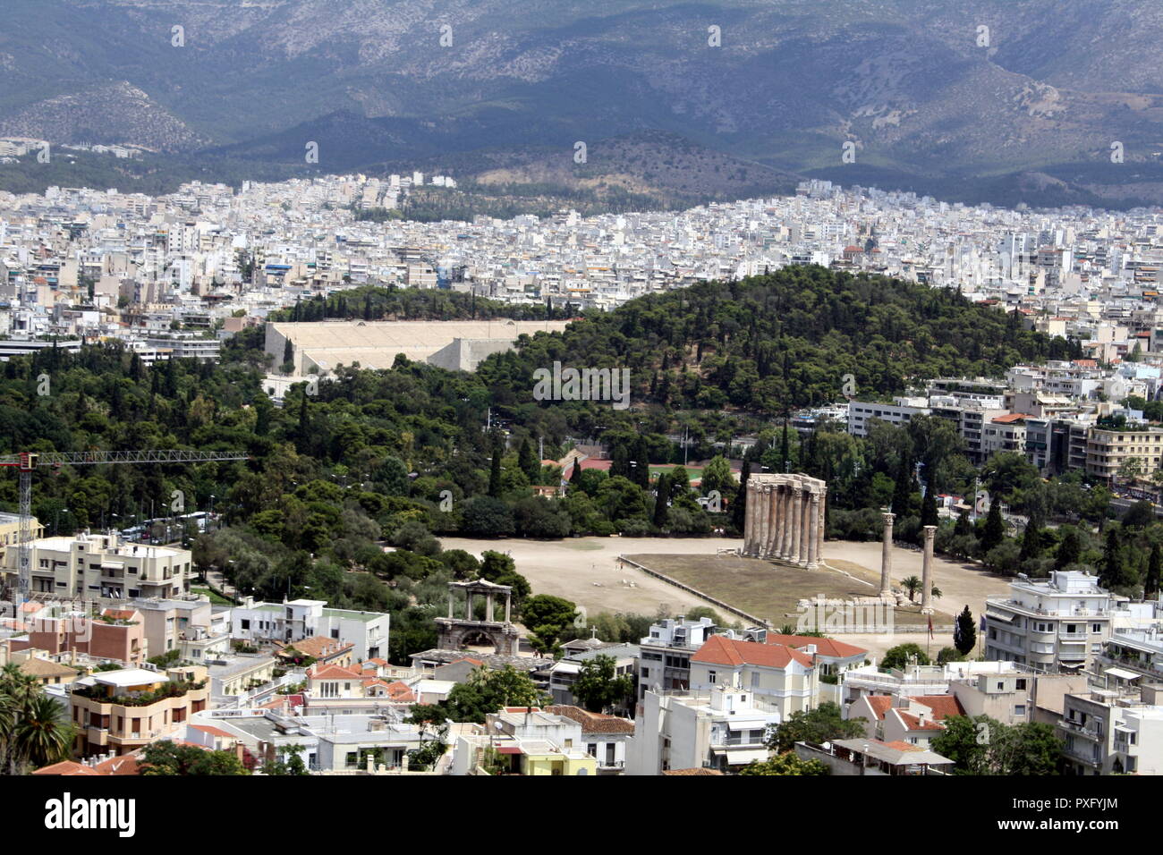 View on Temple of Olympan Zeus from Akropolis Stock Photo - Alamy