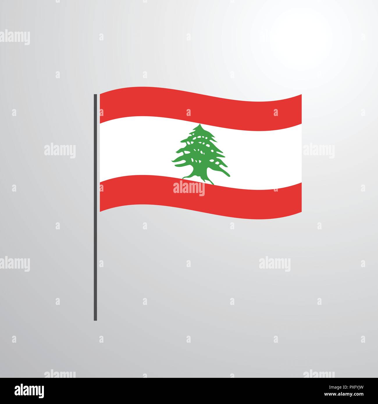 Lebanon waving Flag Stock Vector