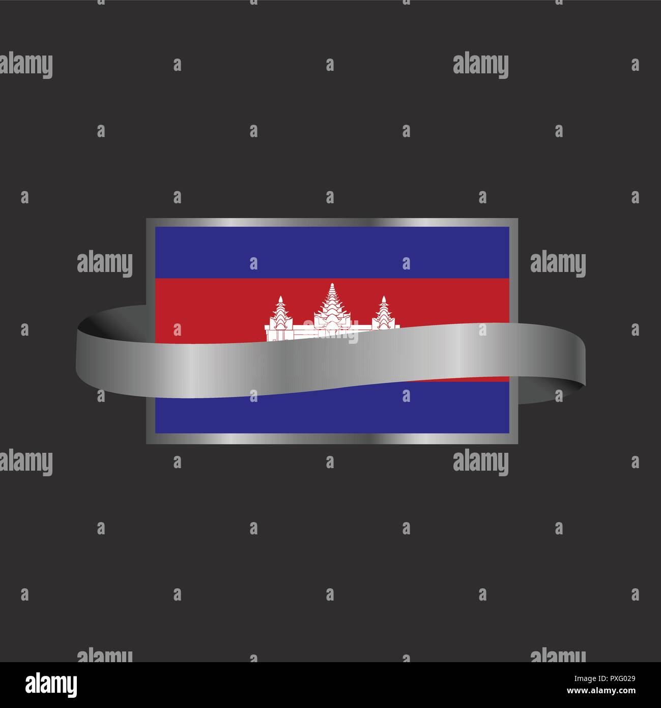 Cambodia flag Ribbon banner design Stock Vector