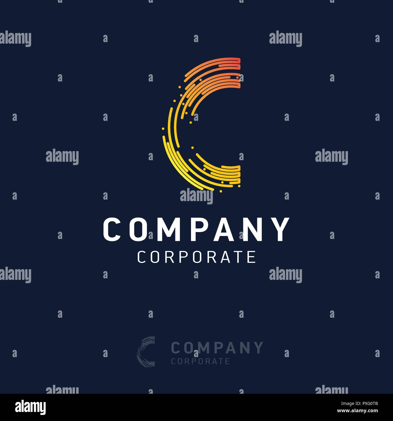 c-company-logo-design-with-visiting-card-vector-stock-vector-image
