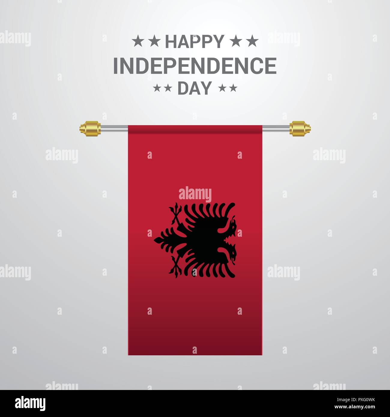 Albania Independence day hanging flag background Stock Vector Image