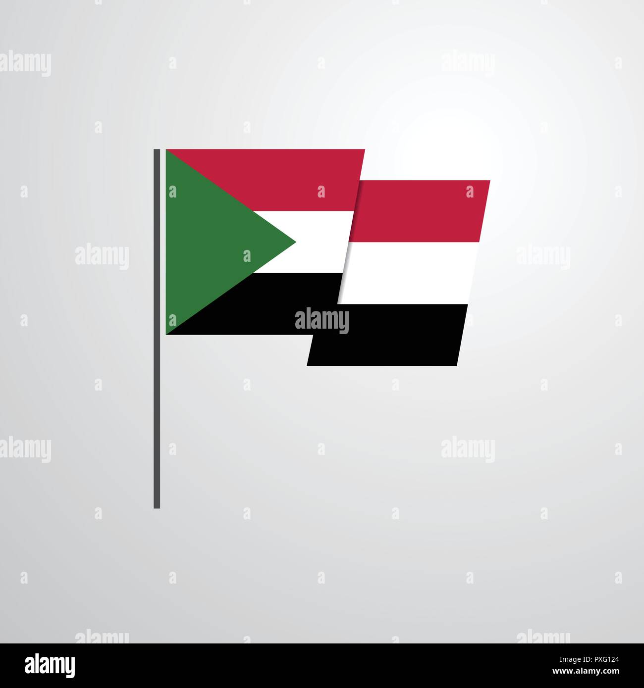 Sudan flagpole vector hi-res stock photography and images - Alamy