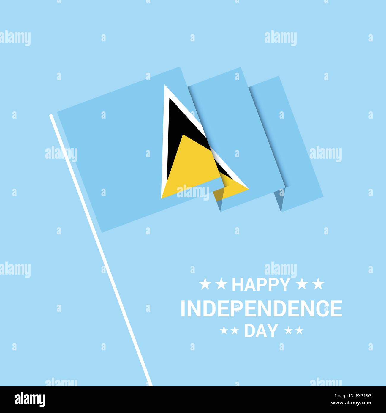 Saint Lucia Independence day typographic design with flag vector Stock Vector