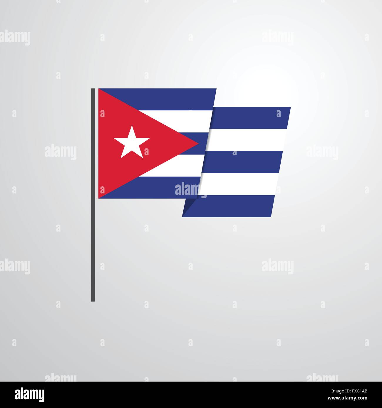 Cuba waving Flag design vector Stock Vector