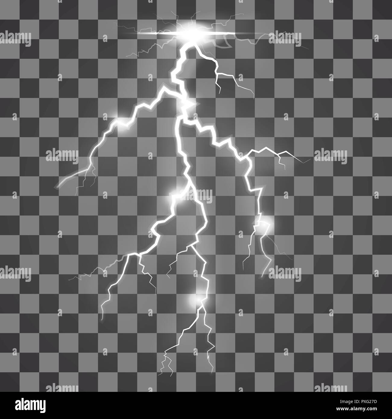 Relampago Vector Lightning flash light thunder spark on transparent background. Vector ...