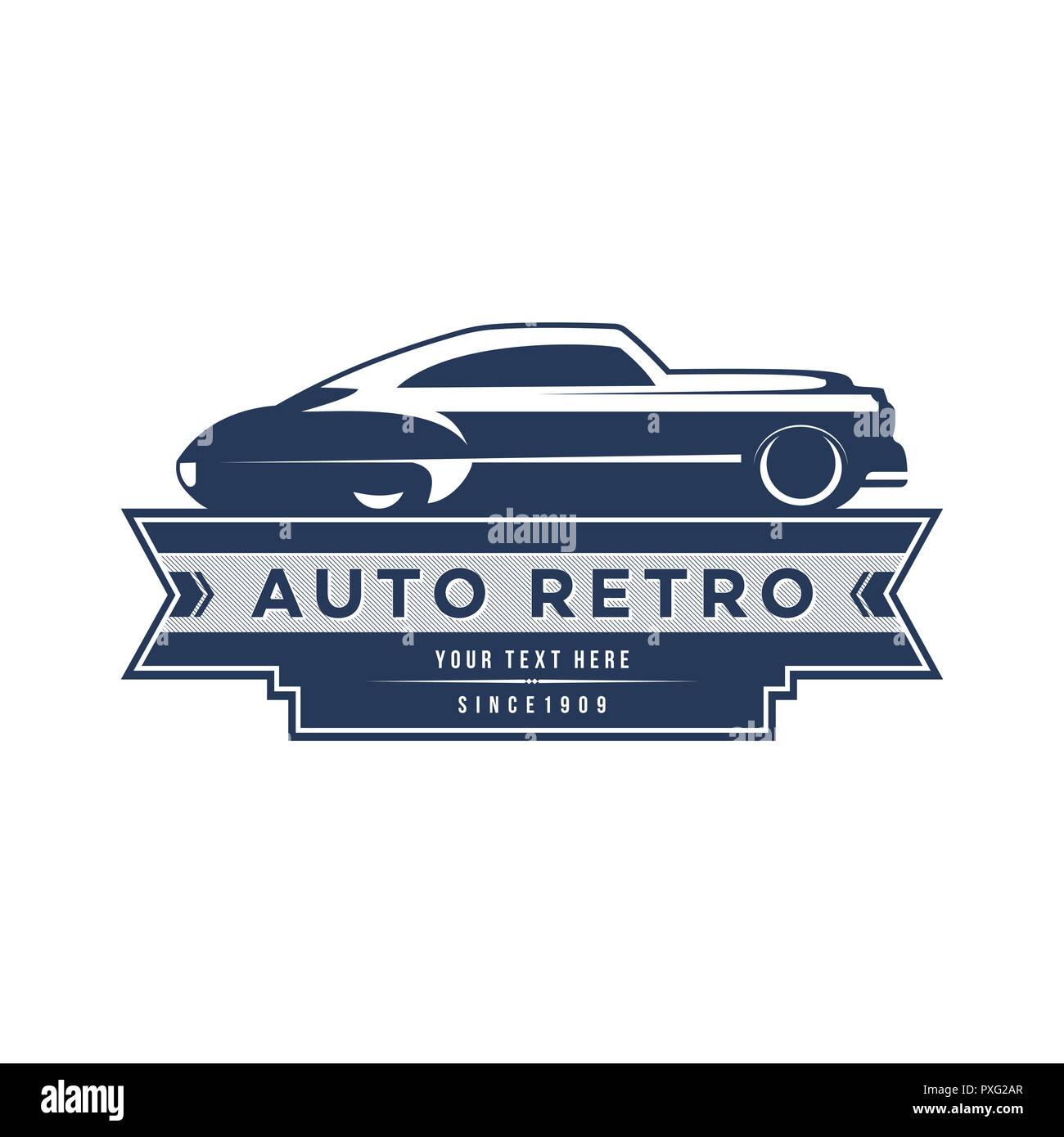 Retro Car Logo Template Design, vintage logo style. Stock Vector