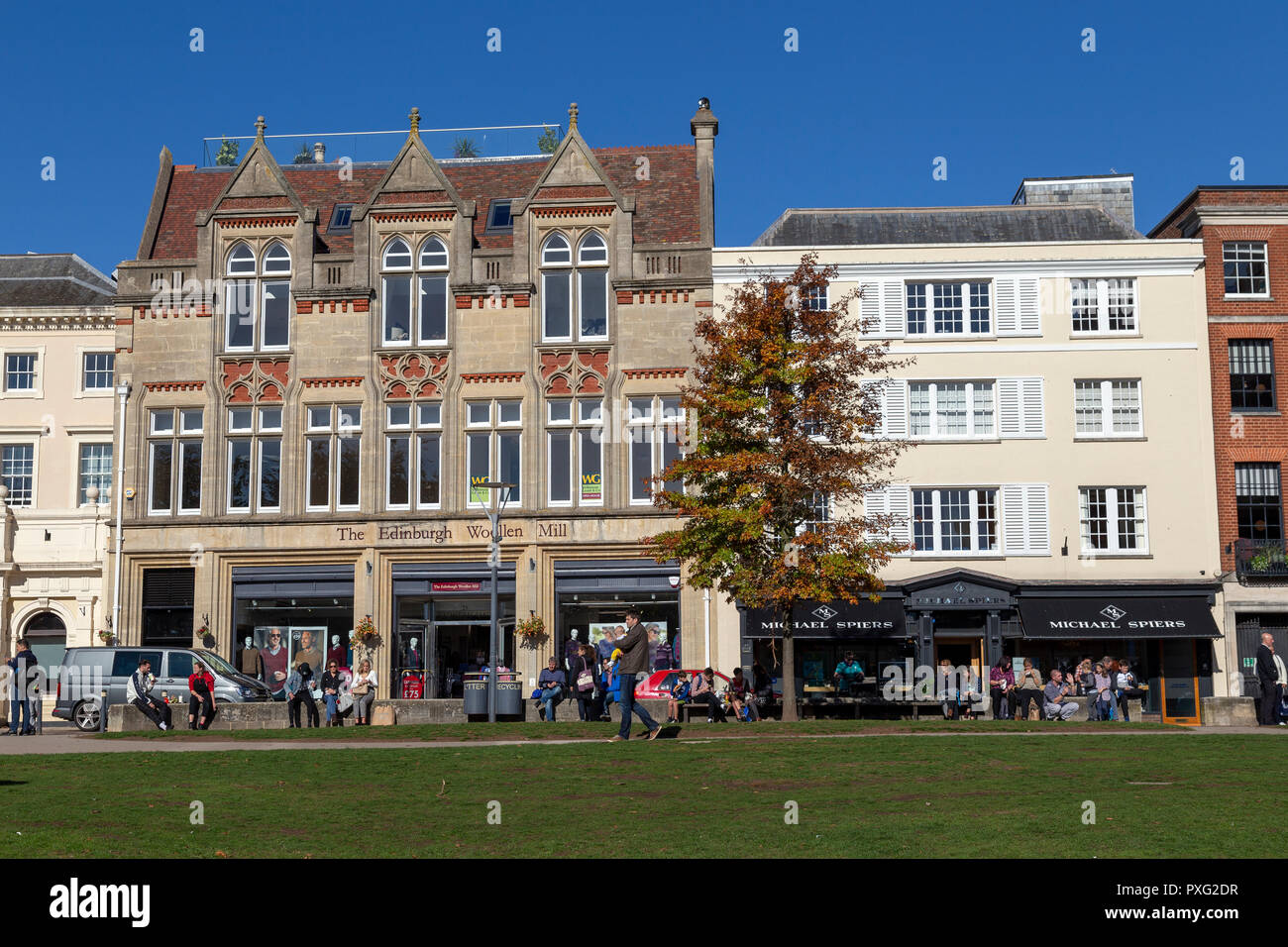 Exeter Cathedral yard- England, Architecture, Building Exterior, City, Devon, England, English Culture, Famous Place, History, Horizontal, Stock Photo