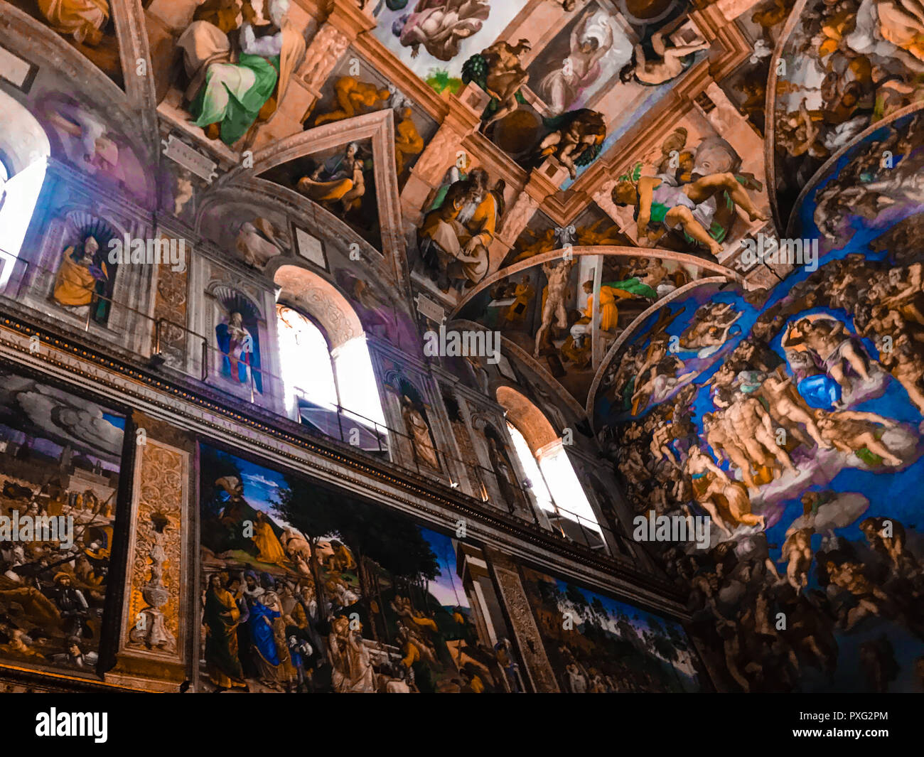 Italy, Vatican, Sistine Chapel, november 27, 2017, Ceiling of the Sistine chapel in the Vatican Museum Stock Photo