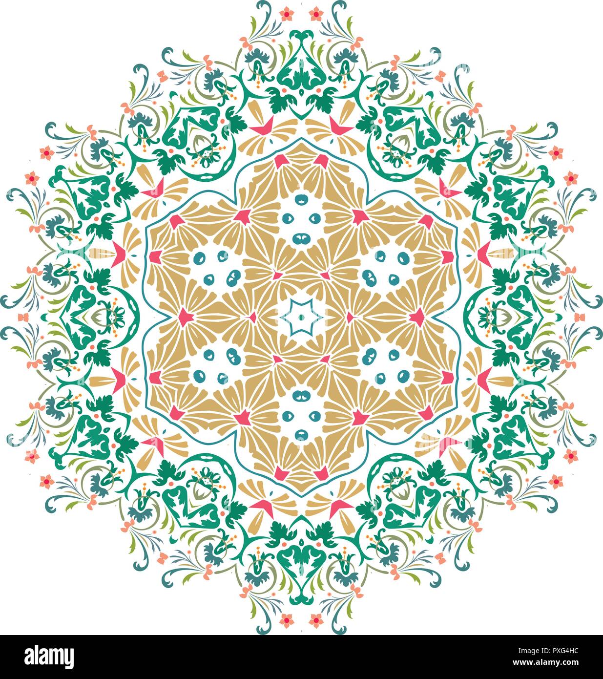Mandala, Vector Mandala, floral mandala, flower mandala, oriental mandala, coloring mandala. Oriental pattern, vector illustration. Islam, Arabic, Ind Stock Vector