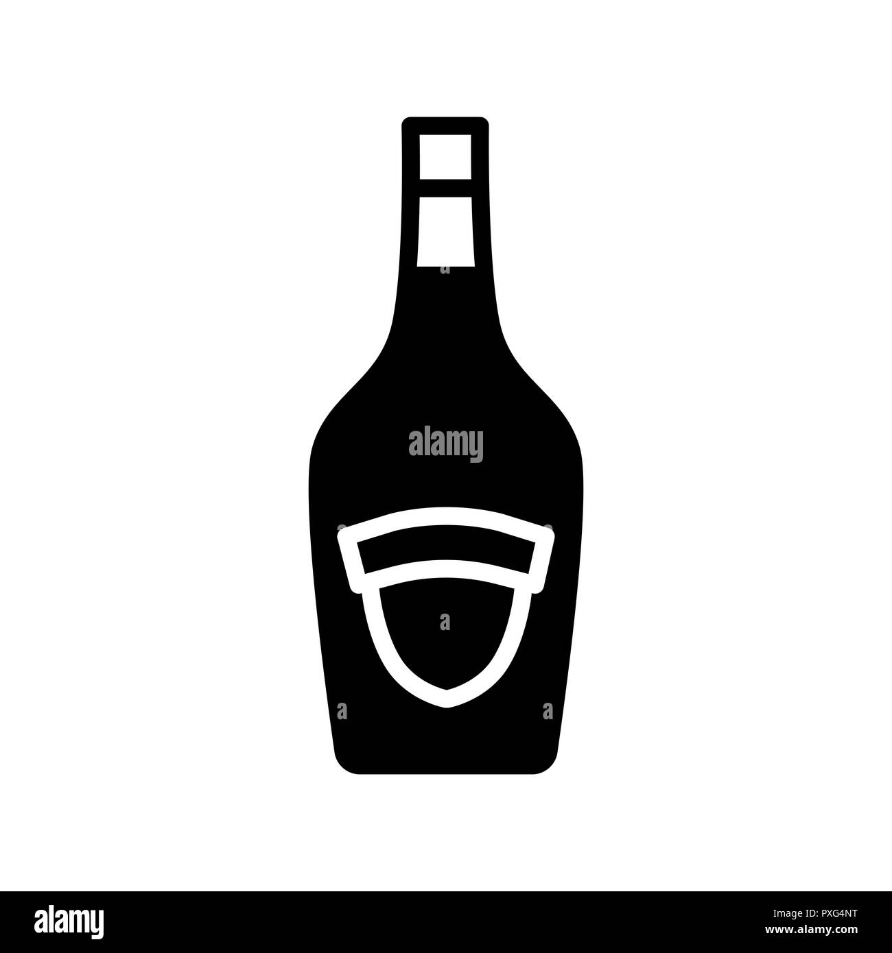 Alcohol bottle icon simple flat style vector illustration Stock Vector ...