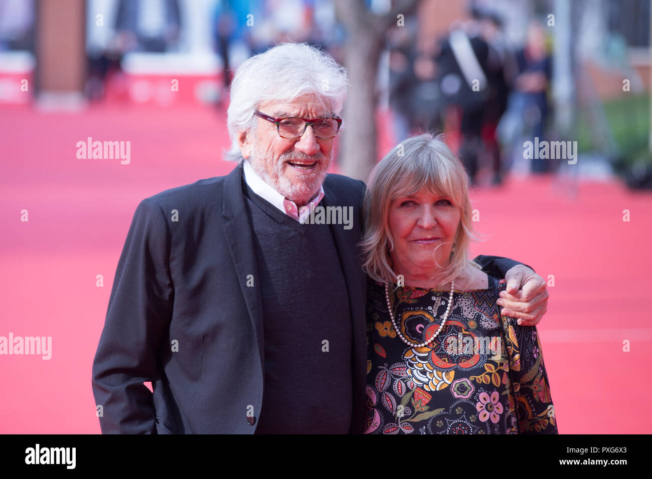 Gigi Proietti and his wife Sagitta Alter  Red Carpet of the Italian documentary "Sono Gassman! Vittorio king of the comedy " (Photo by Matteo Nardone / Pacific Press) Stock Photo