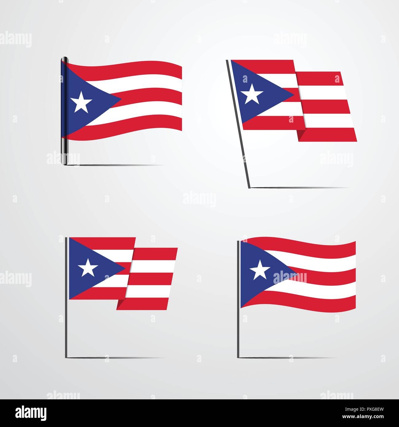 Waving flag of puerto rico Stock Vector Images - Alamy