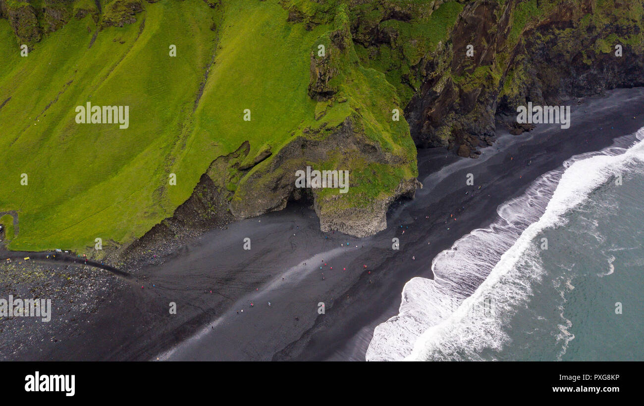 Reynisfjara black sand beach, South Iceand Stock Photo