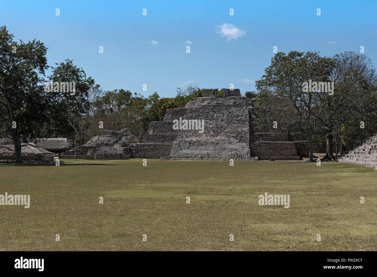 Ruins of the ancient Mayan city of Edzna near campeche, mexico Stock Photo