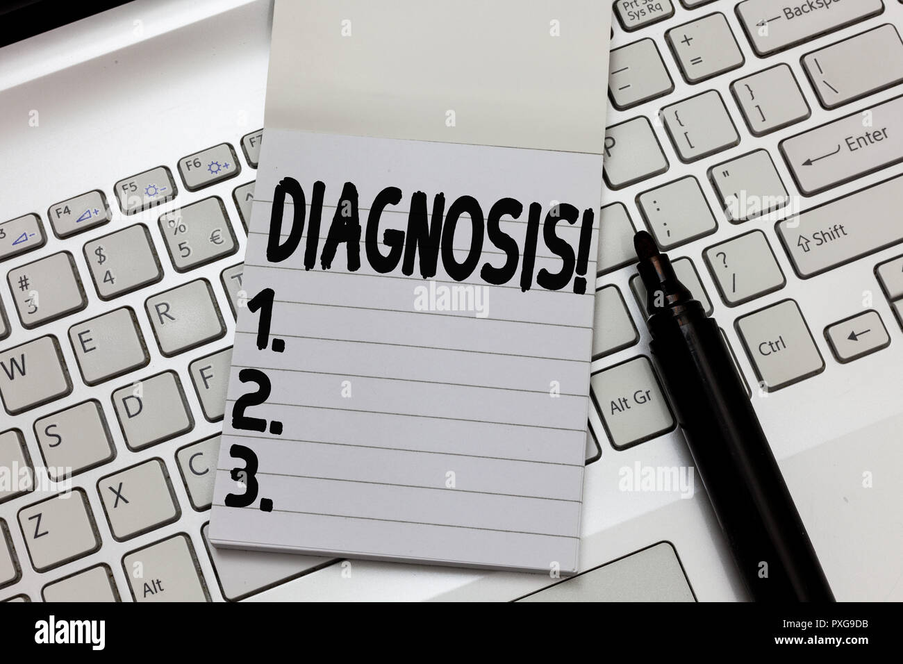 Text sign showing Diagnosis. Conceptual photo Identification nature of ...