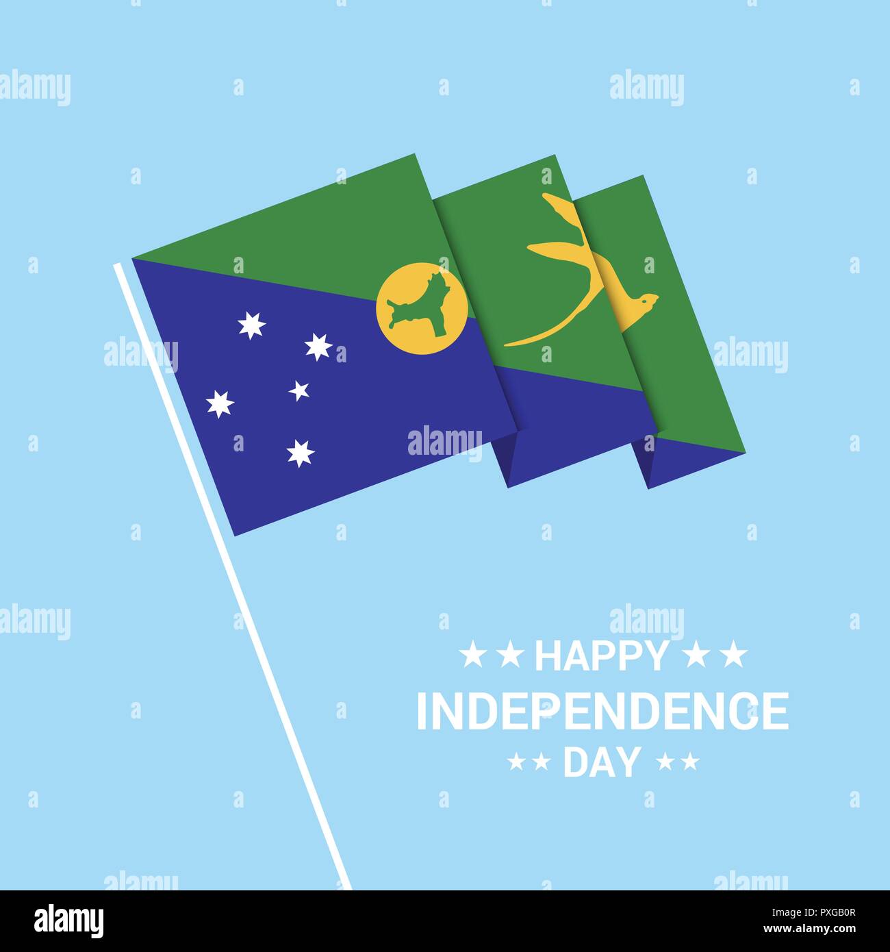 Christmas island Independence day typographic design with flag vector Stock Vector