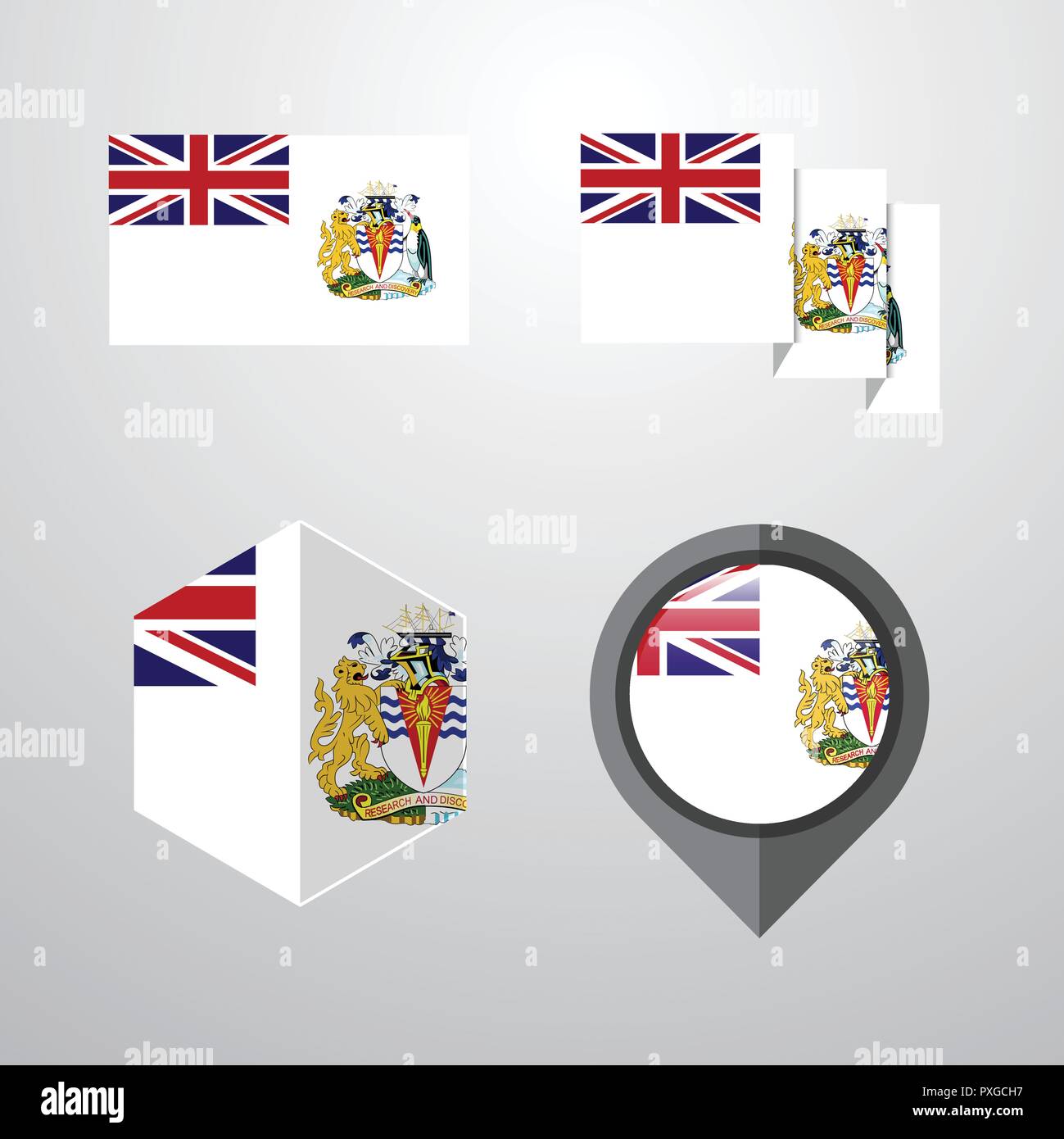British antarctic Territory flag design set vector Stock Vector Image