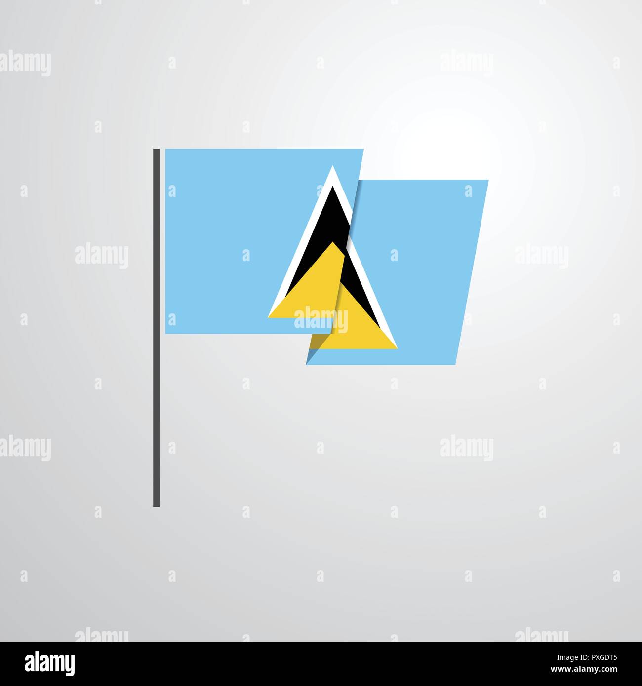 Saint Lucia waving Flag design vector Stock Vector