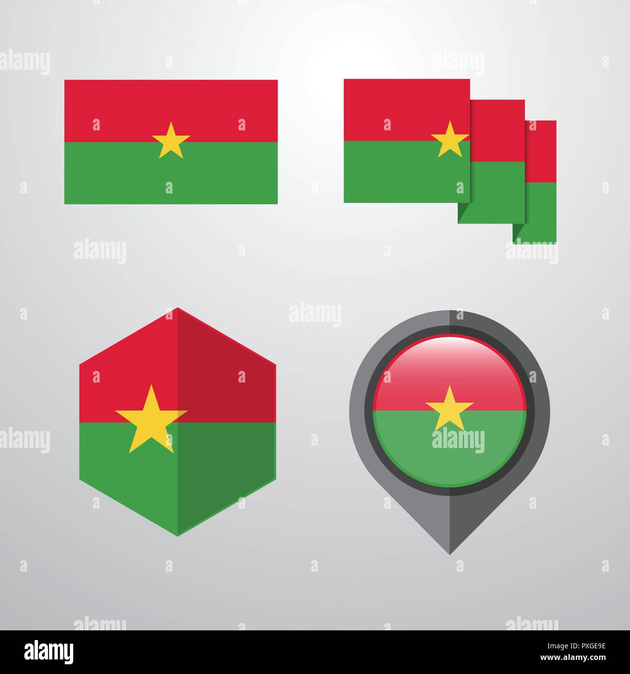 Burkina Faso flag design set vector Stock Vector Image & Art Alamy