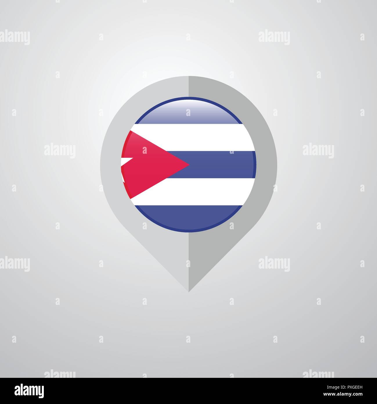 Map Navigation pointer with Cuba flag design vector Stock Vector