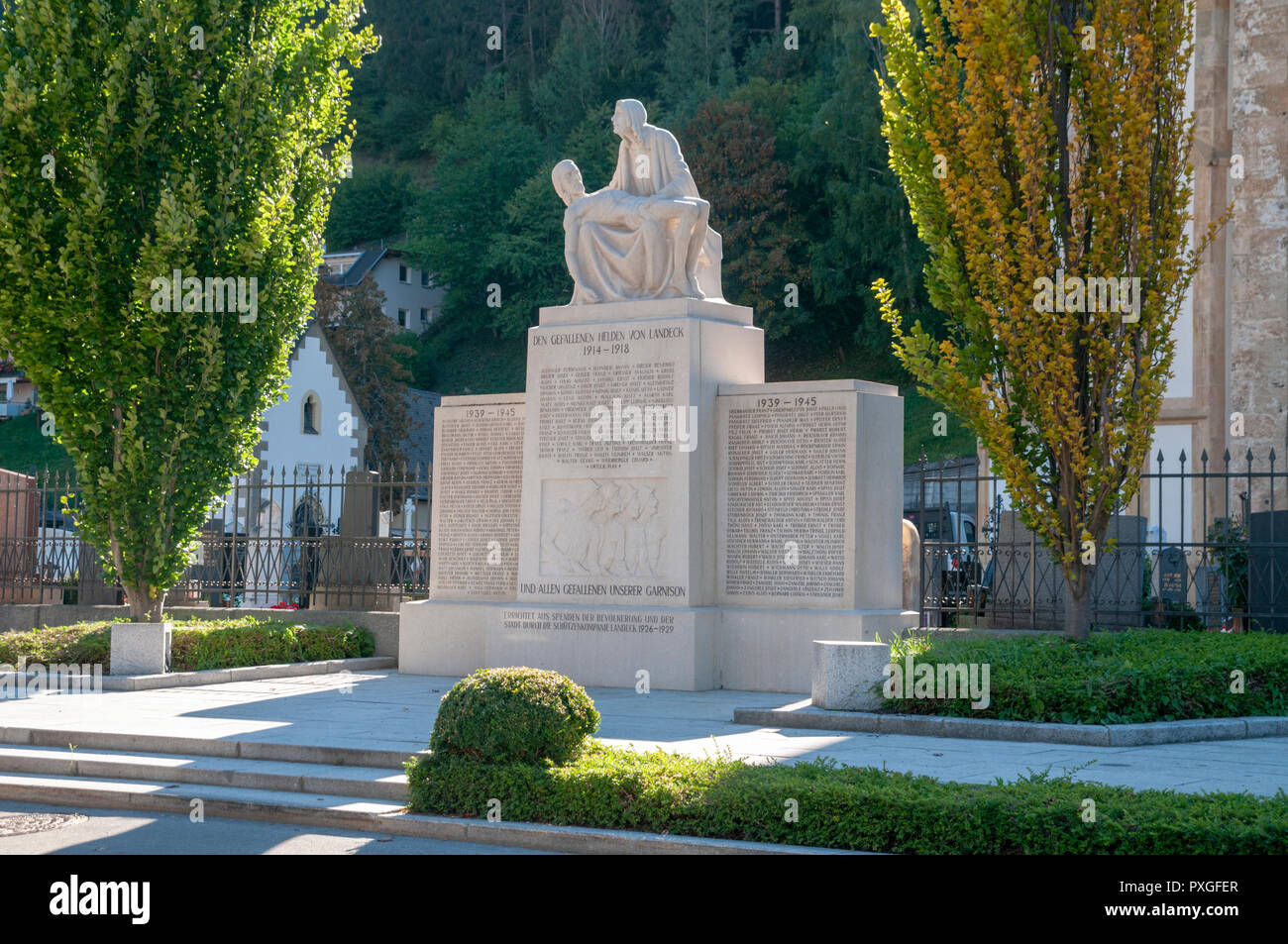 First and second World War memorial, Landeck, Tirol, Austria Stock Photo