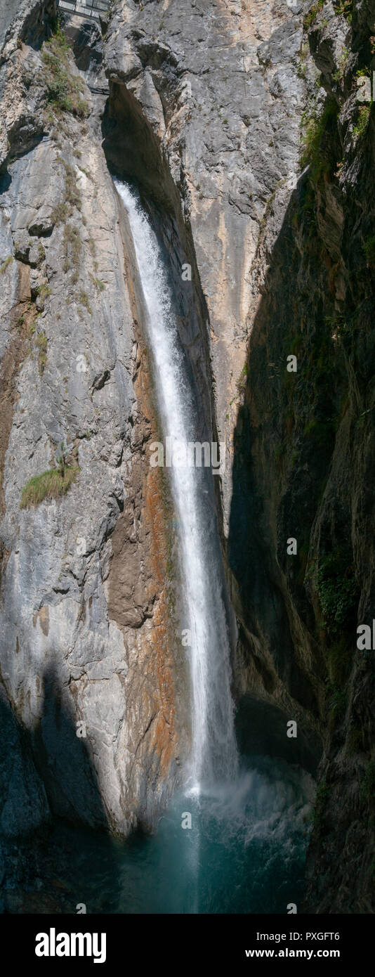 Zammer Lochputz waterfall and gorge, Tyrol,  Austria Stock Photo
