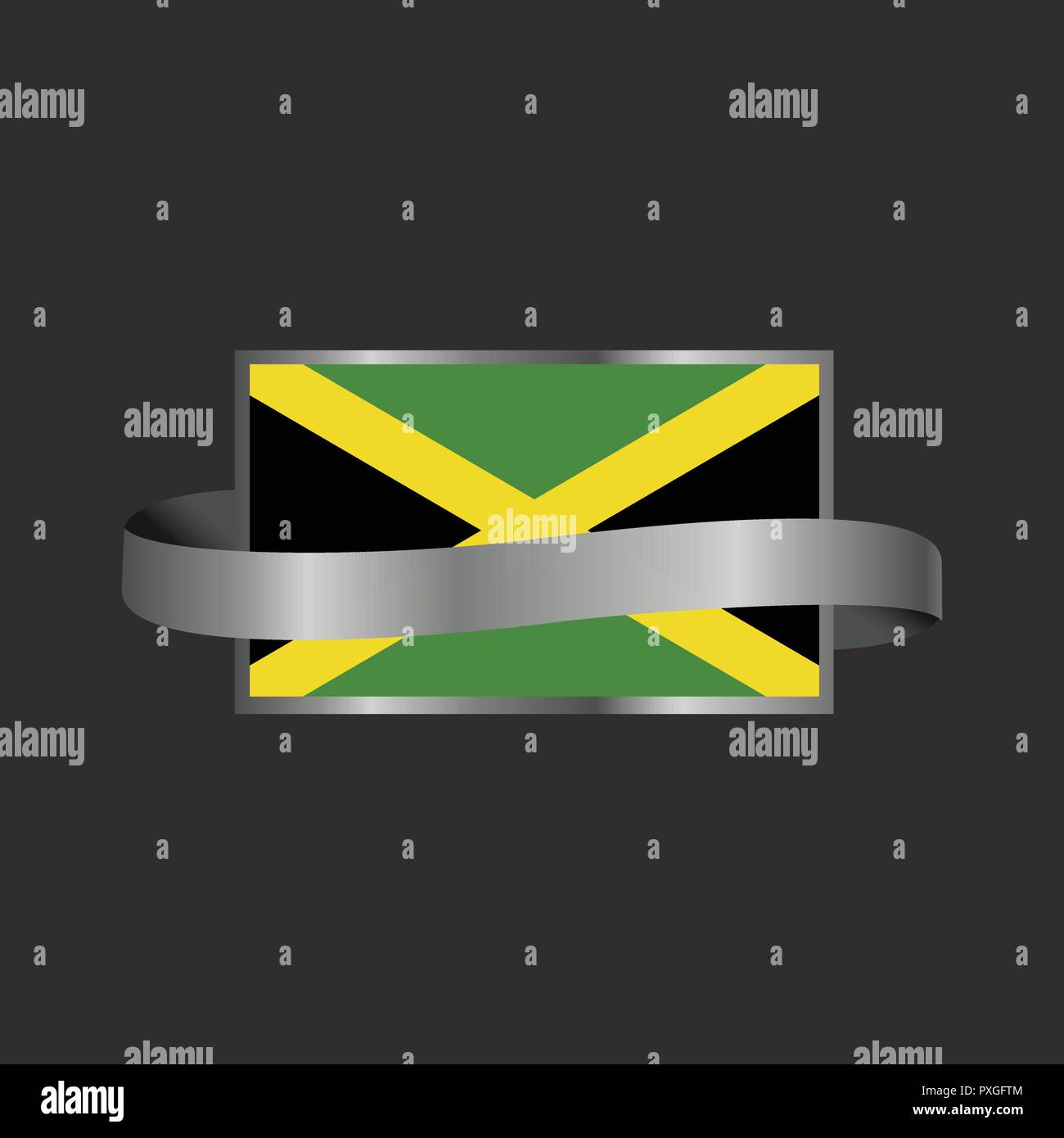 Jamaica flag Ribbon banner design Stock Vector Image & Art Alamy