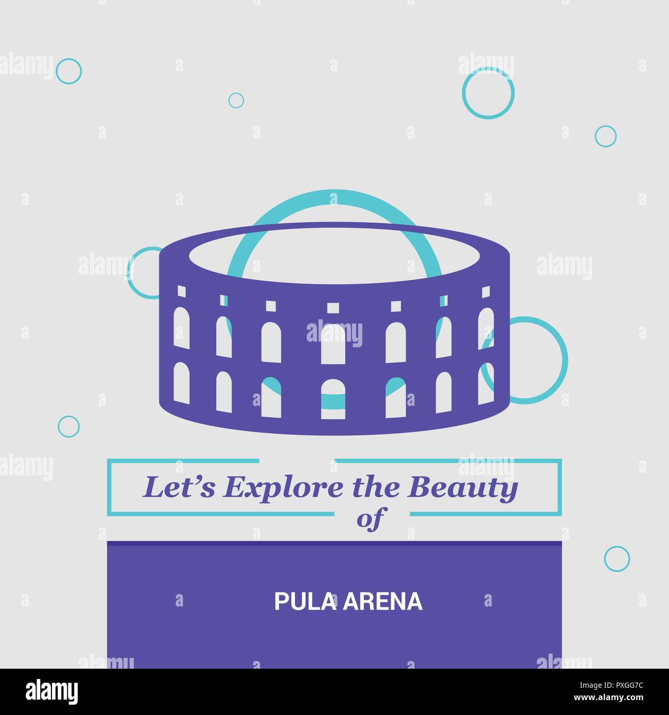 Let's Explore the beauty of Pula Arena Pula, Croatia National Landmarks Stock Vector
