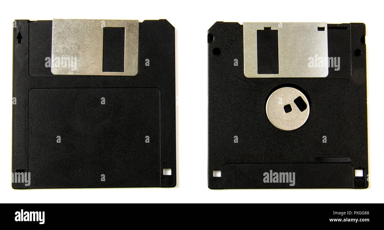 Black floppy disk on white background Stock Photo - Alamy