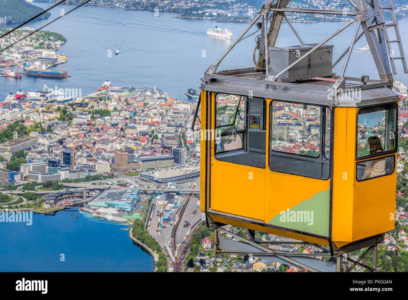 Ulriken Cable Railway In Bergen Norway Gorgeous Views From The Top Of The Hill Stock Photo Alamy