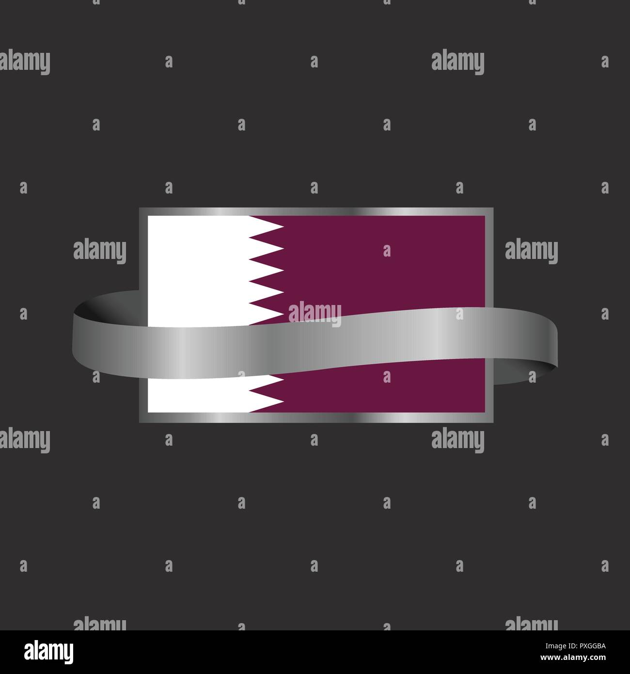 Qatar flag Ribbon banner design Stock Vector Image & Art Alamy