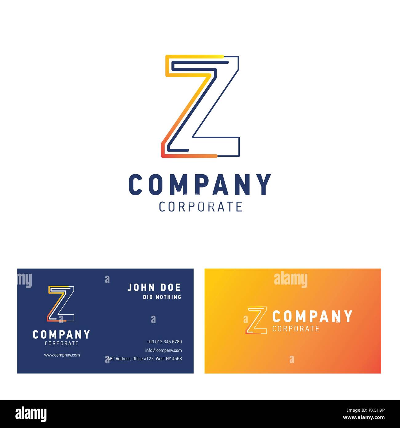Z company logo design with visiting card vector Stock Vector Image & Art Alamy