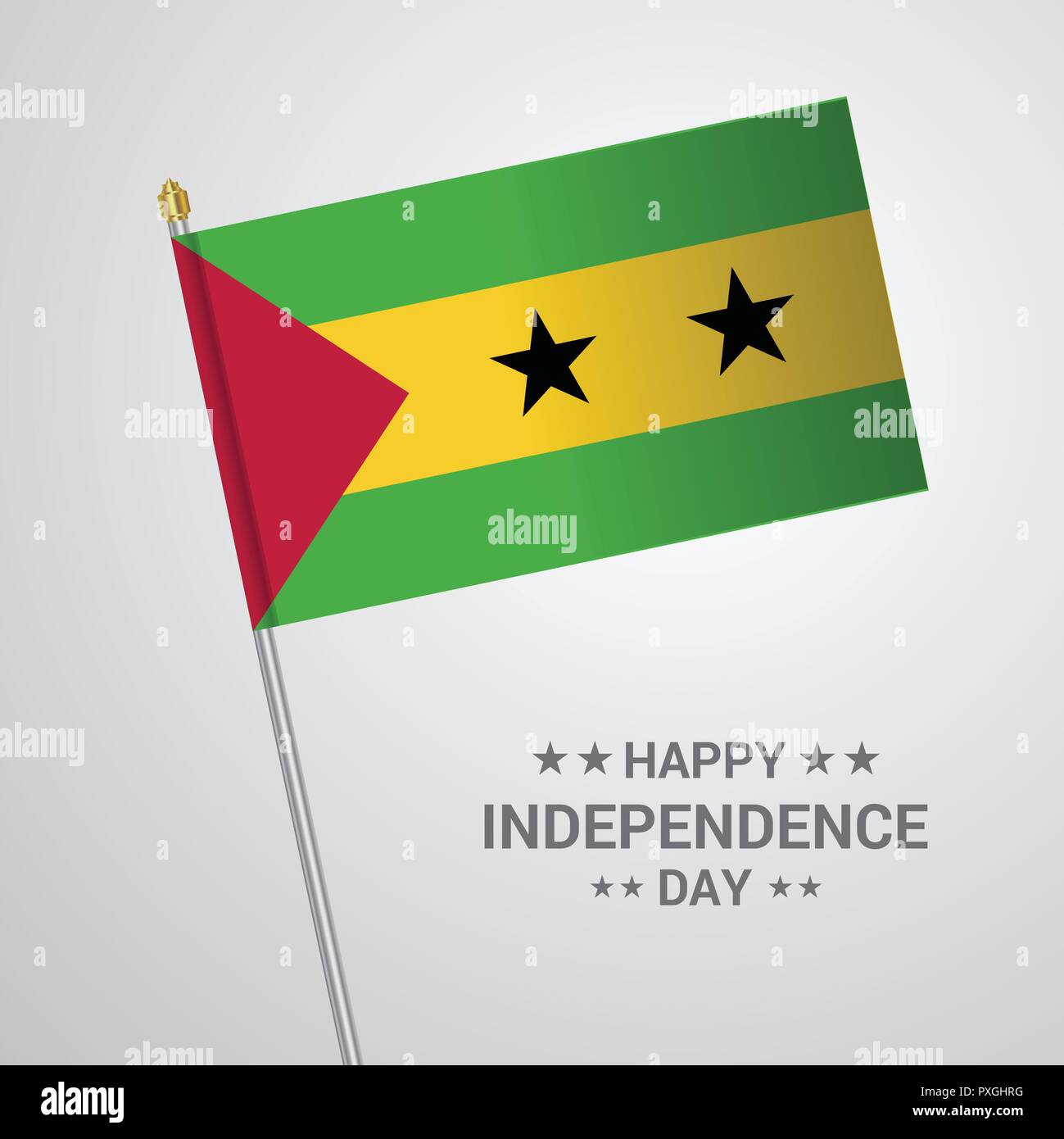Sao Tome and Principe Independence day typographic design with flag