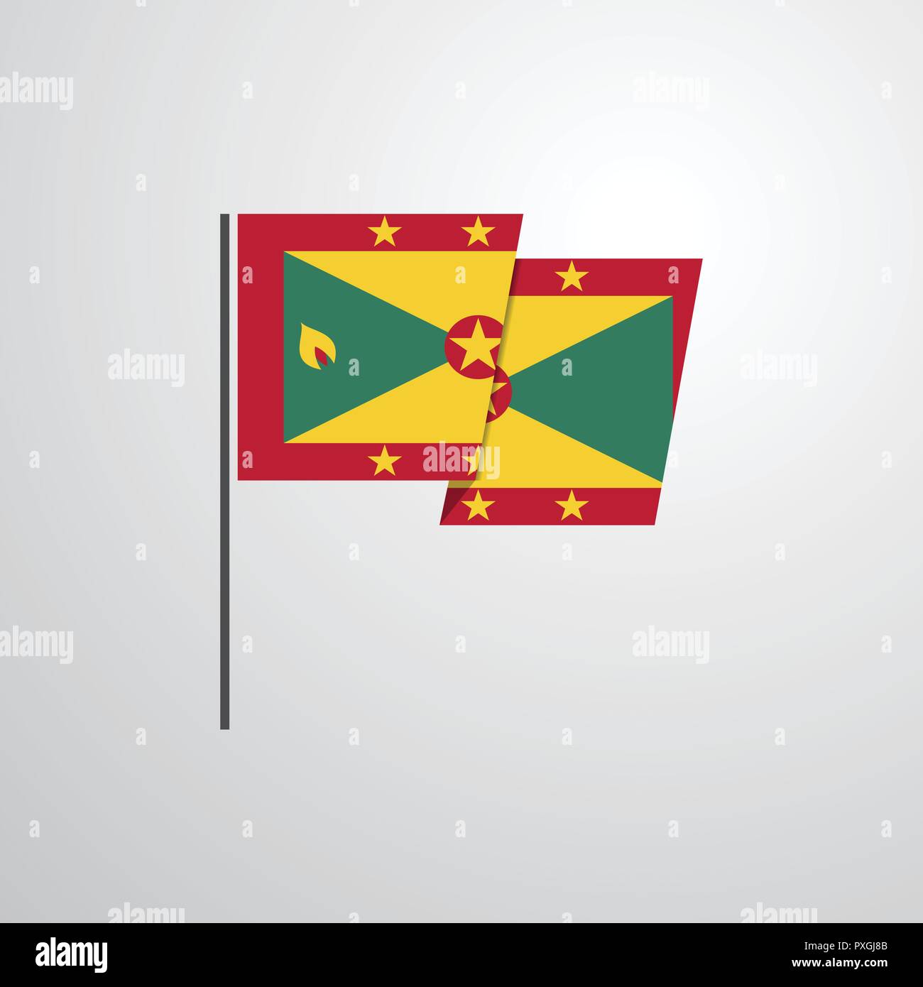 Grenada waving Flag design vector Stock Vector