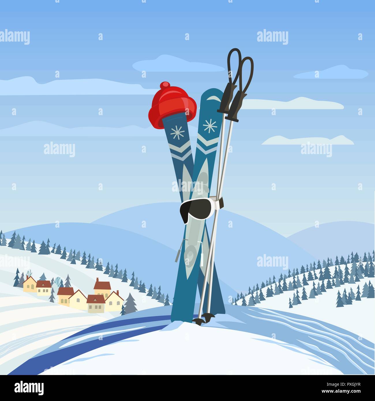 Snow mountain ski Stock Vector Images - Page 2 - Alamy, image size:1300x1390