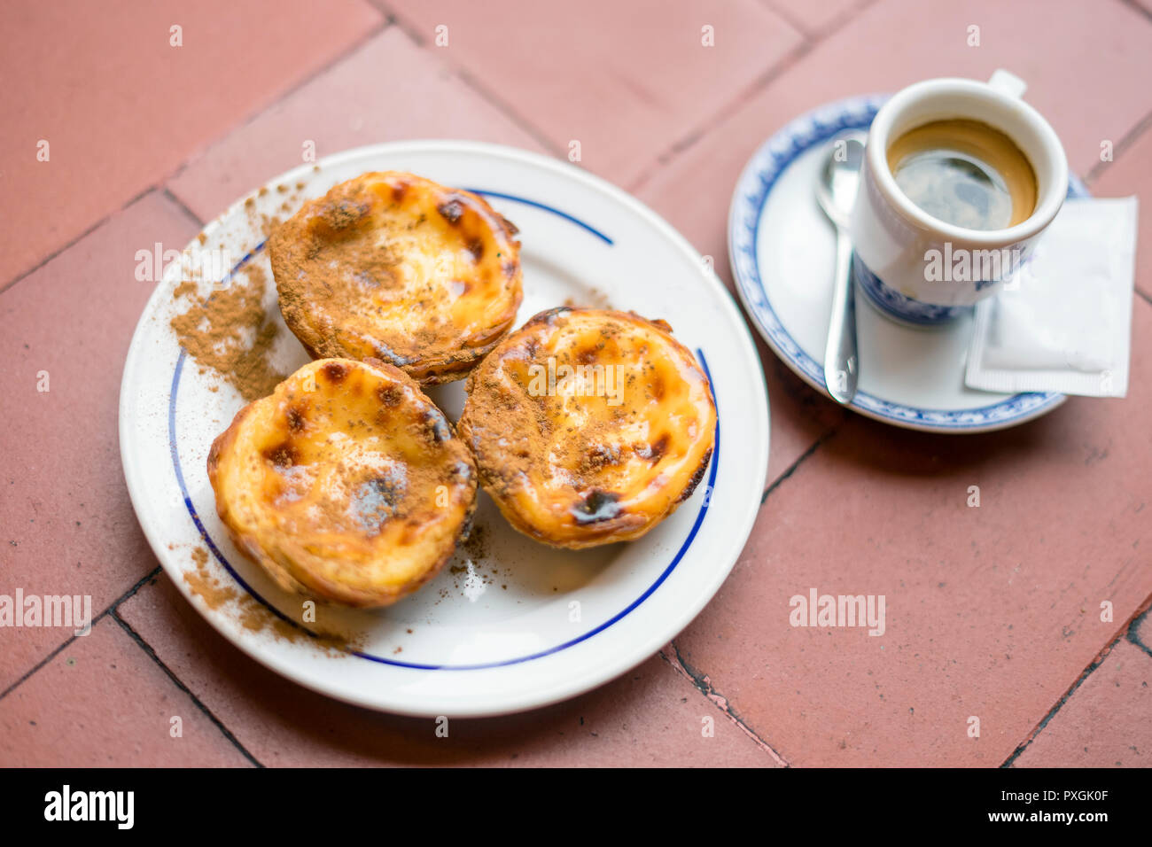 Delicious pastel de belem known as pastel de nata with