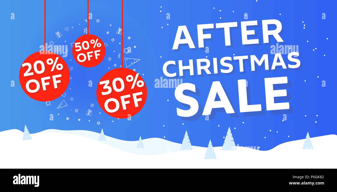 After christmas sale concept banner , snowdrift with christmas trees
