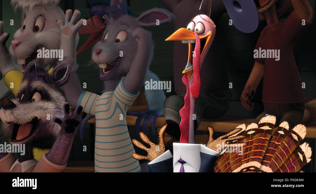 Himmel und Huhn aka. Chicken Little, 2005 Regie: Mark Dindal, Animation scene: Chicken Little Stock Photo