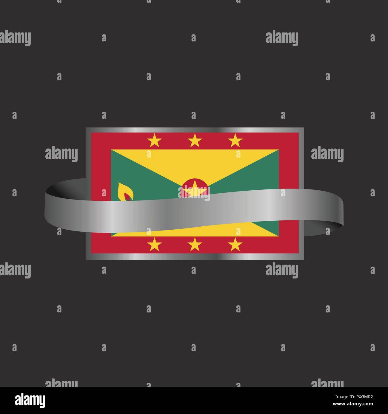 Grenada flag Ribbon banner design Stock Vector