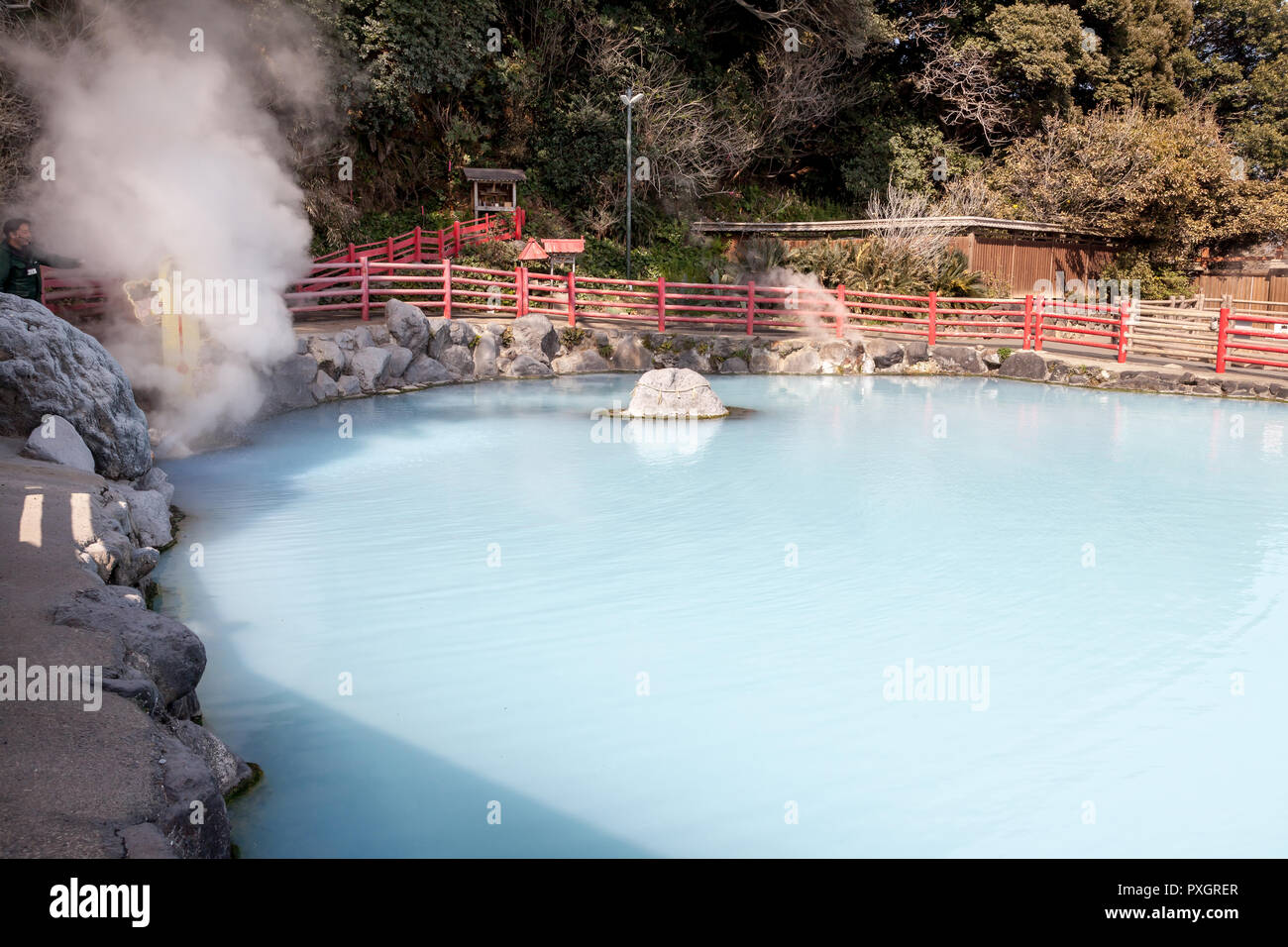 BEPPU, OITA, JAPAN MARCH 14, 2017 Kamado Jigoku (Cooking Pot Hell) is one of the tourist