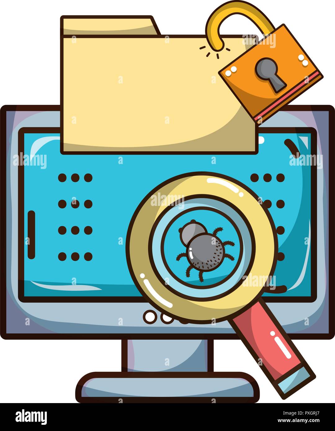 cybersecurity threat cartoon Stock Vector Image & Art - Alamy